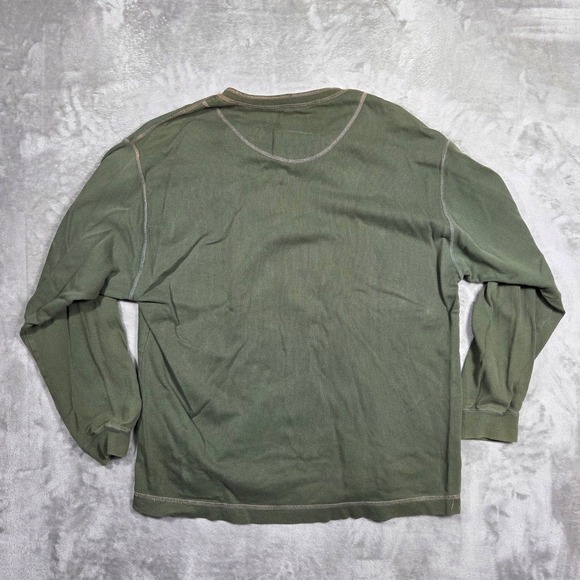 Levi's Mens Green Long Sleeve Henley Shirt Large Casual Cotton Western Retro - Picture 7 of 7